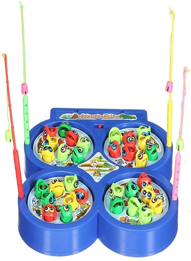 WAKTORO Fish Catching Game with Sound, Include 32 Pieces Fishes and 4 Fishing Rod, Musical Fishing Games for Kids (Colors as per Stock) - Image 1